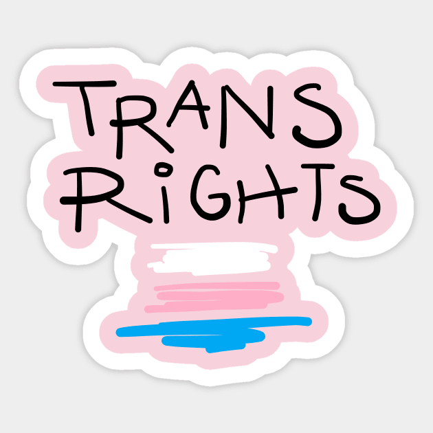 Trans Scribble Flag Sticker by Satyr_Em